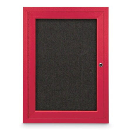 United Visual Products Slim Enclosed Corkboard, 11"x13-1/2", Gold Alum Frame/Amethyst UVEB1113-GOLD-AMETHY